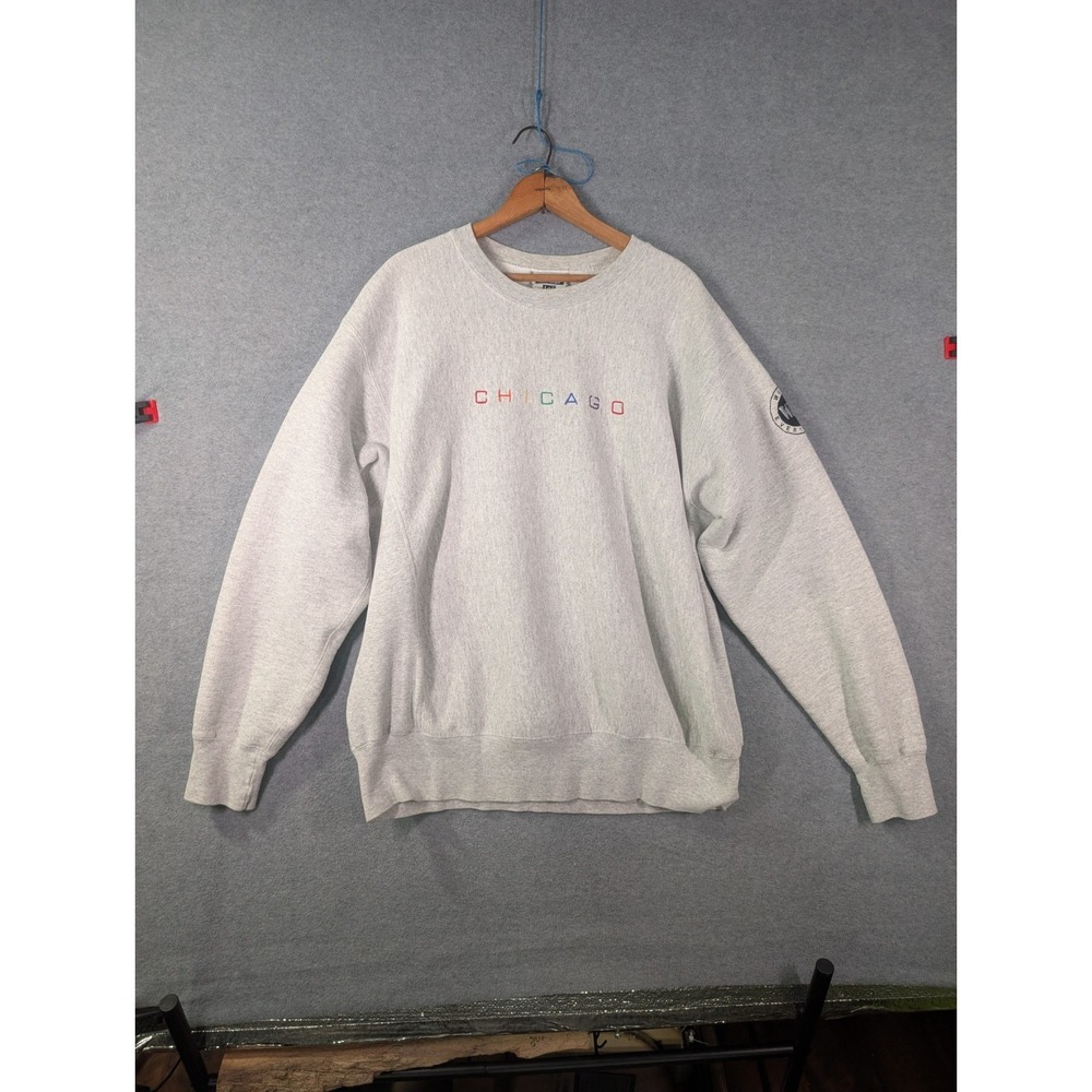 Lee 95 Cotton Cross Grain Chicago Embroidered Vintage Sweatshirt USA XL‎